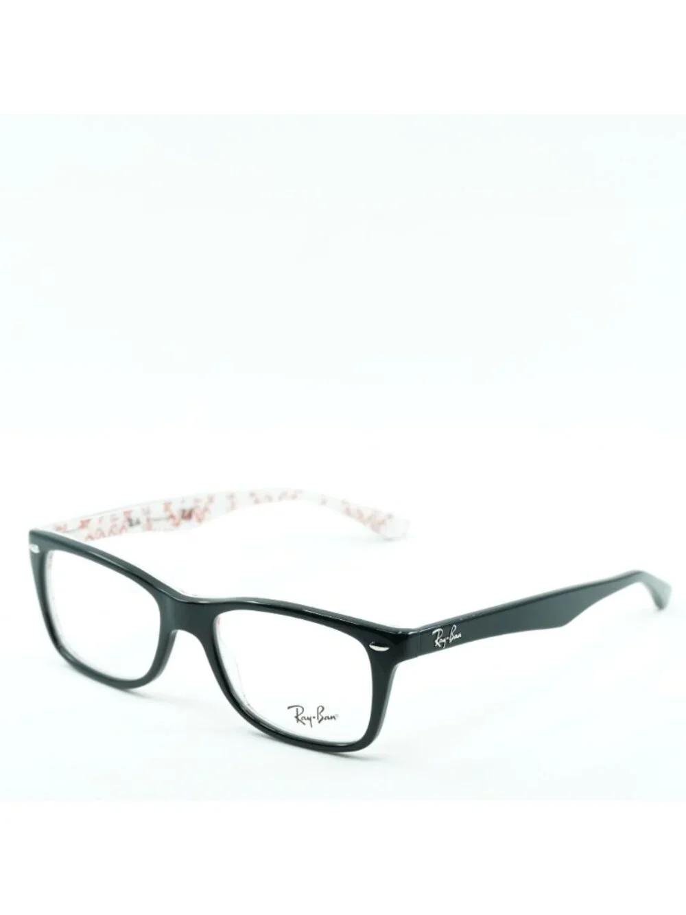 Ray Ban RX5228 5014 Eyeglasses Black on White 50mm Square Frame